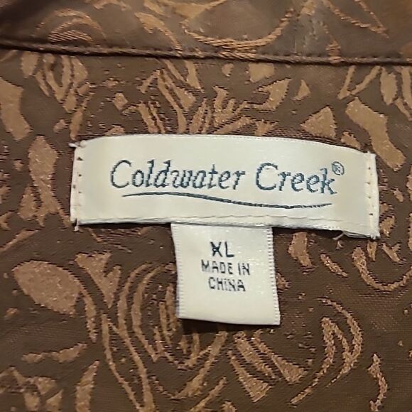 Coldwater creek womens brown pattern and gold open jacket size xl - Picture 4 of 6